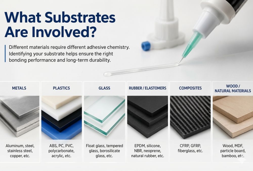 Different materials for various adhesive applications
