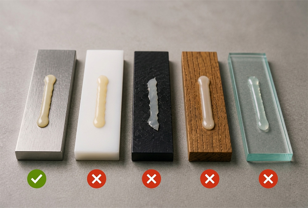 Knowing the quality of adhesive on surface materials