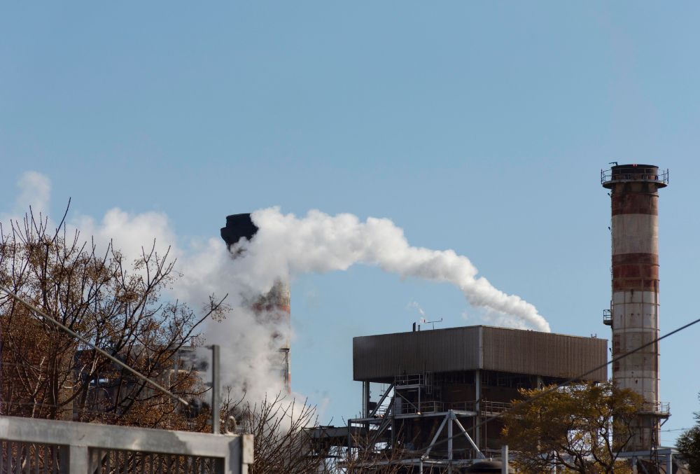VOC emissions coming out from manufacturing factories